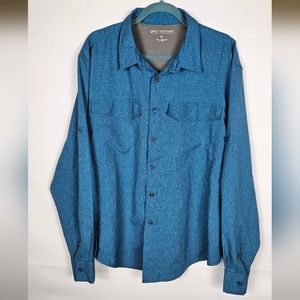 Great Northwest Shirt Mens XL Blue Long Sleeve Button Up Hiking Performance